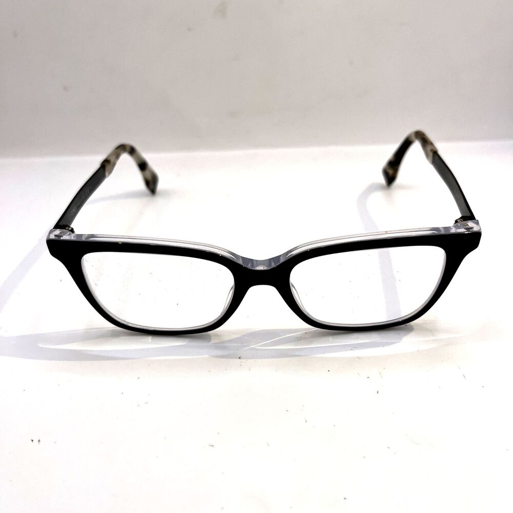 Fendi Women's Glasses with Black Frame and White Trim